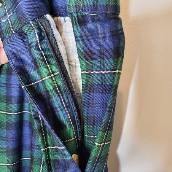 Vintage Sharon Young plaid pleated novelty printed midi skirt academia tartan - Picture 8 of 10